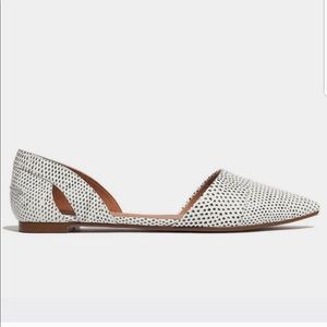 Madewell | White reptile D’orsay pointed flats